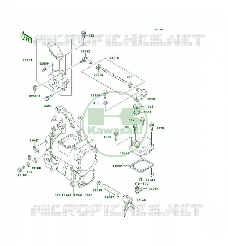 CONTROL Kawasaki QUAD 300 1997 KLF300 4X4  KLF300-C9