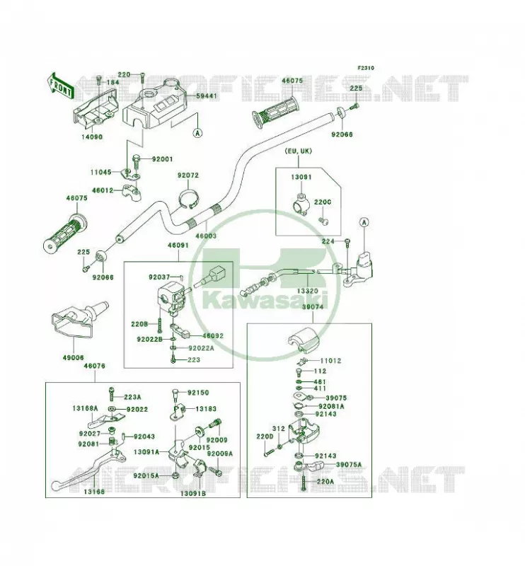 HANDLEBAR Kawasaki QUAD 300 1997 KLF300 4X4  KLF300-C9