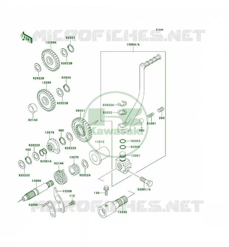 KICK STARTER Kawasaki QUAD 400 1993 KLF400 4X4  KLF400-B1
