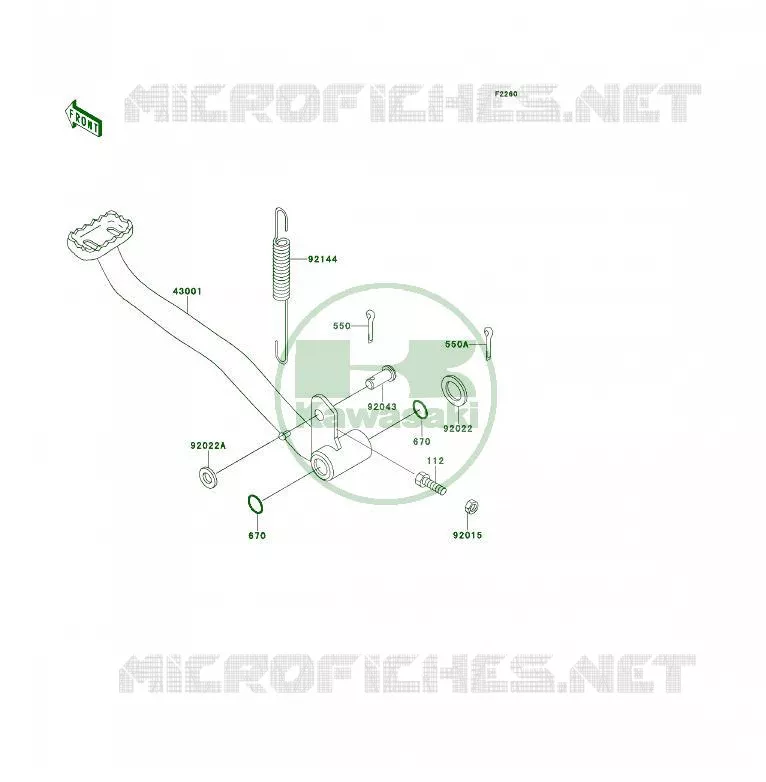BRAKE PEDAL Kawasaki QUAD 400 1993 KLF400 4X4  KLF400-B1