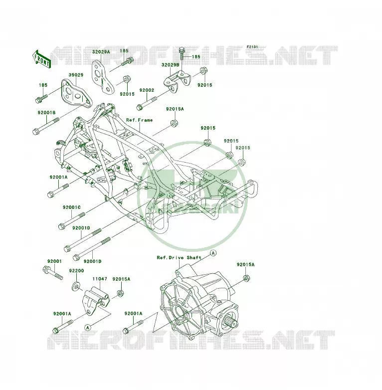 FRAME PARTS (COUVERTURE) Kawasaki QUAD 400 1993 KLF400 4X4  KLF400-B1