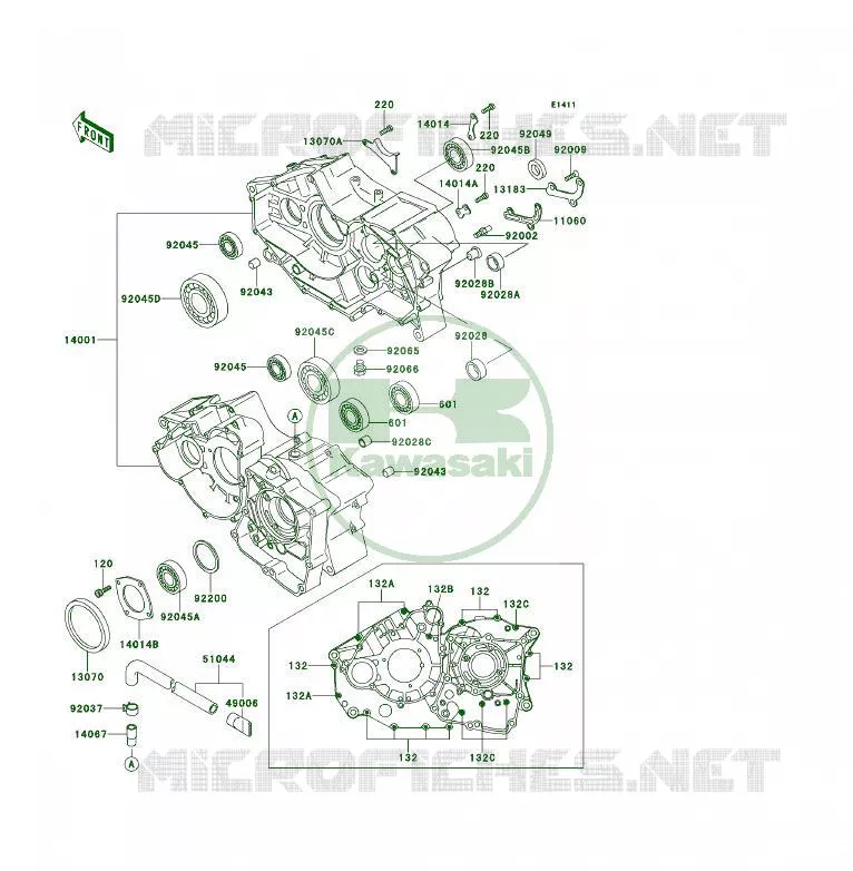 CRANKCASE(S) Kawasaki QUAD 400 1993 KLF400 4X4  KLF400-B1