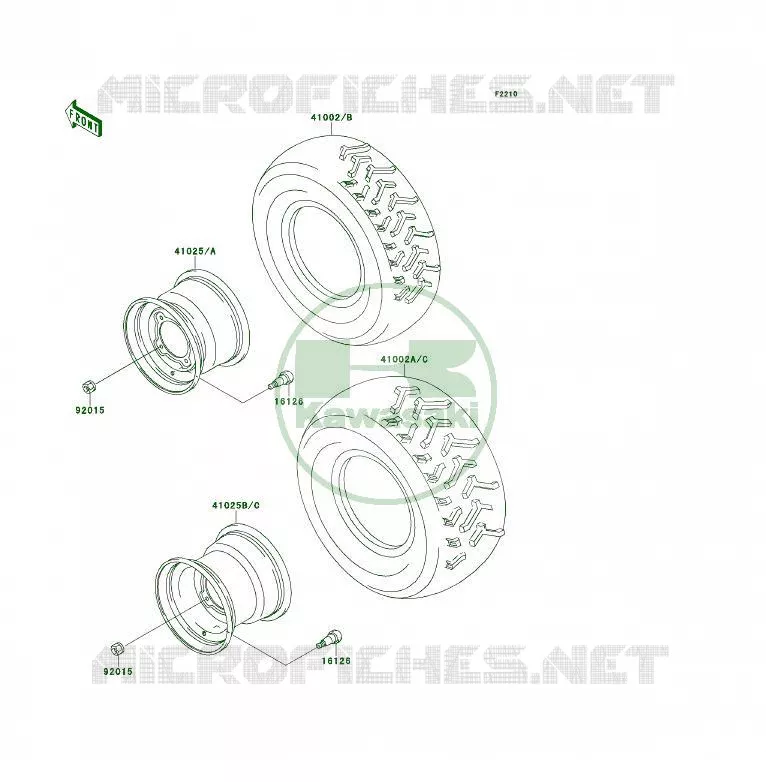 TIRES Kawasaki QUAD 400 1993 KLF400 4X4  KLF400-B1