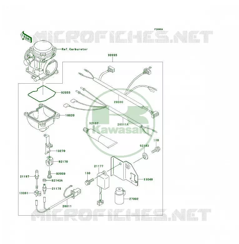 OPTION PARTS(CARBURATEUR) Kawasaki QUAD 400 1994 KLF400 4X4  KLF400-B2