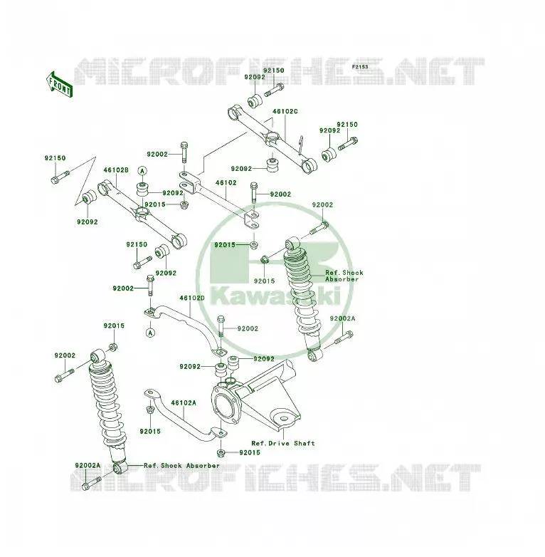 REAR SUSPENSION Kawasaki QUAD 400 1994 KLF400 4X4  KLF400-B2