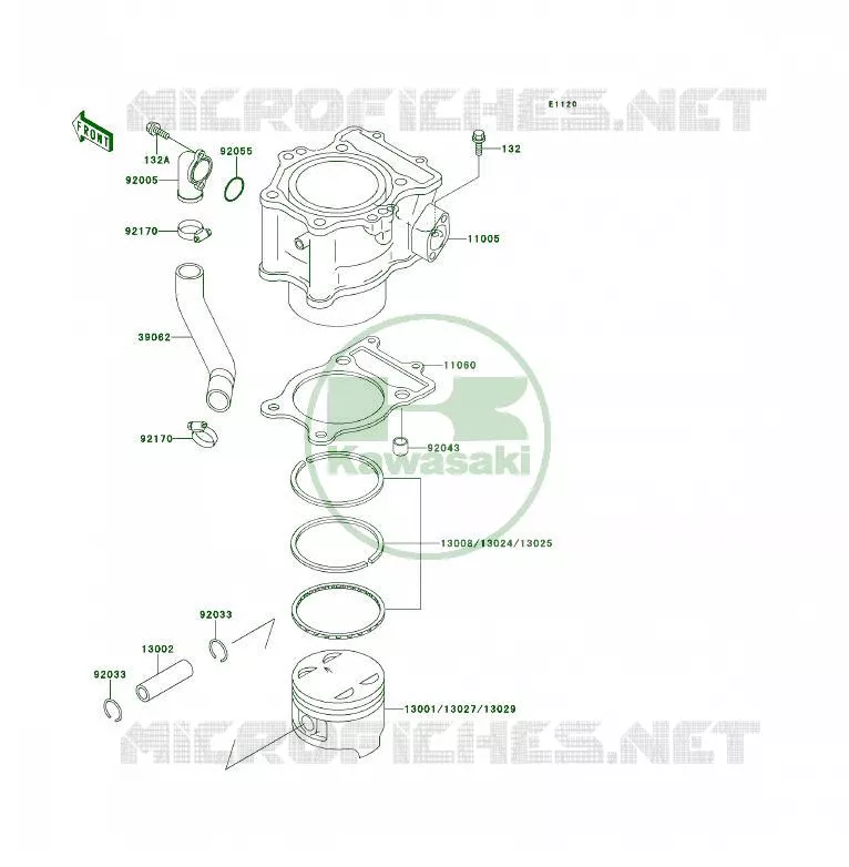 CYLINDER - PISTON  Kawasaki QUAD 400 1994 KLF400 4X4  KLF400-B2