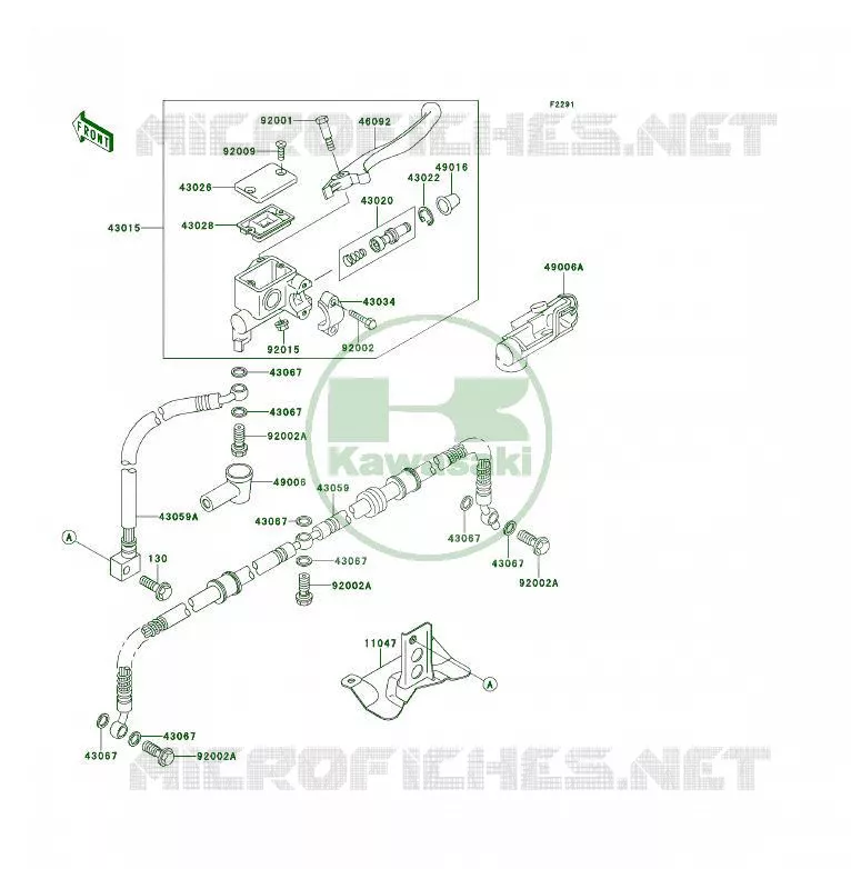 FRONT MASTER CYLINDER Kawasaki QUAD 400 1994 KLF400 4X4  KLF400-B2