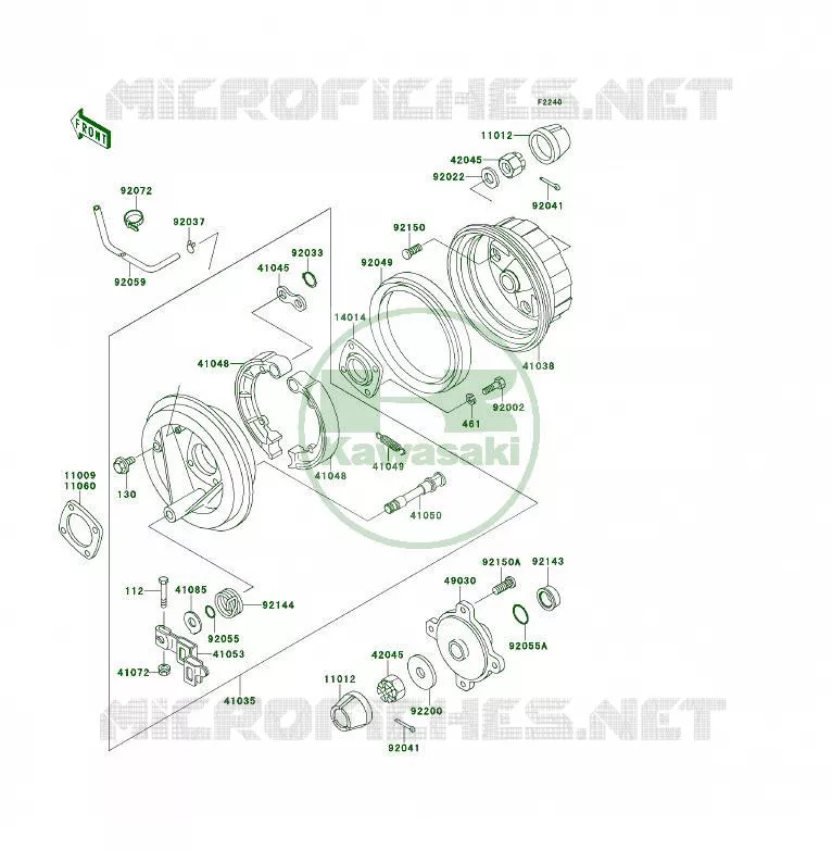 REAR HUB Kawasaki QUAD 400 1994 KLF400 4X4  KLF400-B2