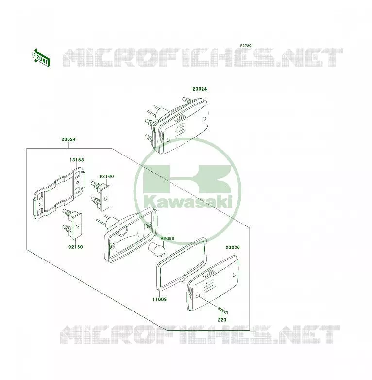 TAILIGHT(S) Kawasaki QUAD 400 1994 KLF400 4X4  KLF400-B2