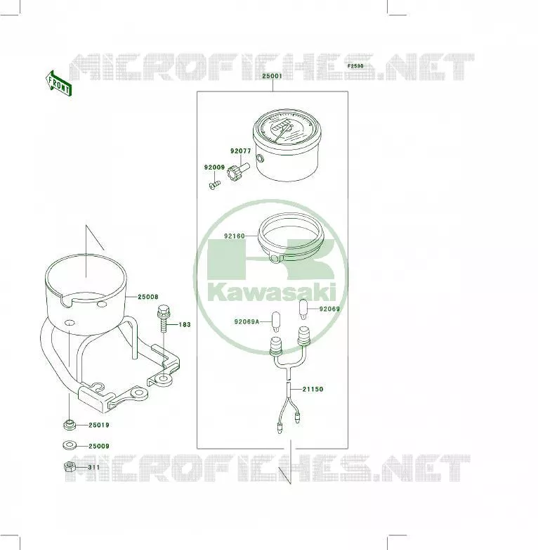 METERS Kawasaki QUAD 400 1995 KLF400 4X4  KLF400-B3