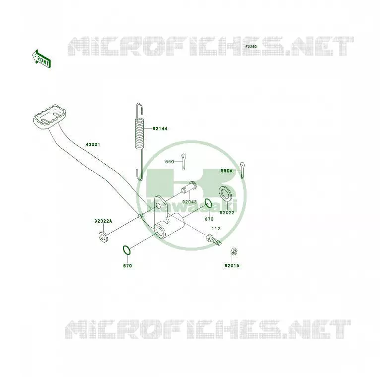 BRAKE PEDAL Kawasaki QUAD 400 1995 KLF400 4X4  KLF400-B3