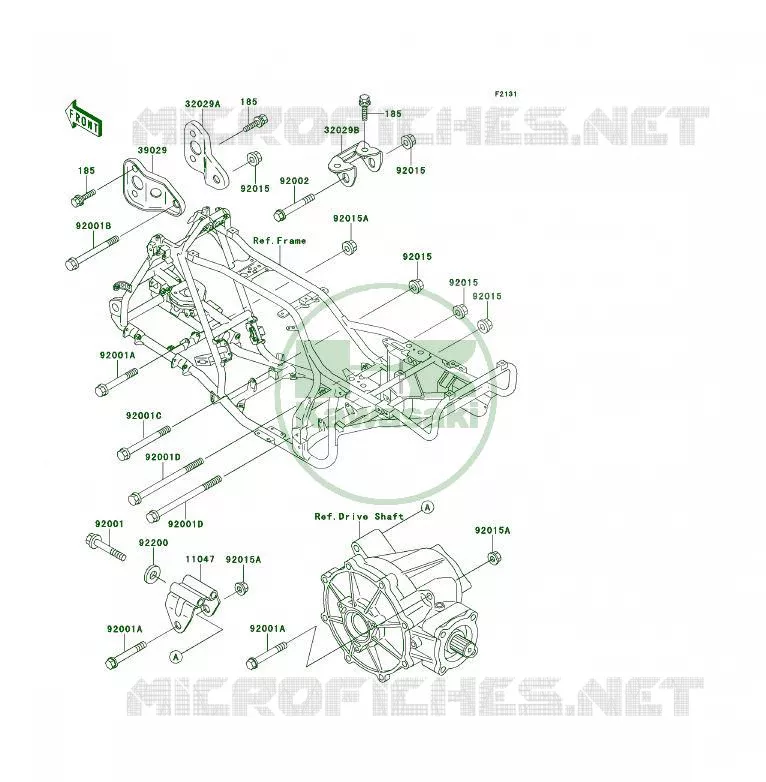 FRAME PARTS (COUVERTURE) Kawasaki QUAD 400 1995 KLF400 4X4  KLF400-B3