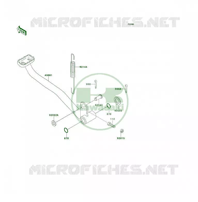 BRAKE PEDAL Kawasaki QUAD 400 1995 KLF400 4X4  KLF400-B3A