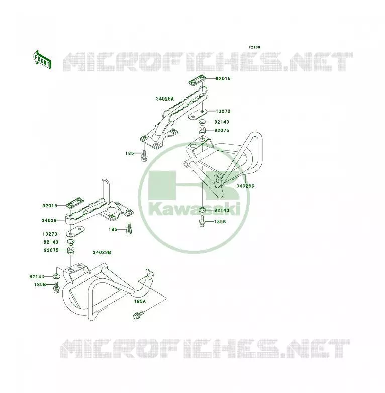 FOOTREST Kawasaki QUAD 400 1996 KLF400 4X4  KLF400-B4