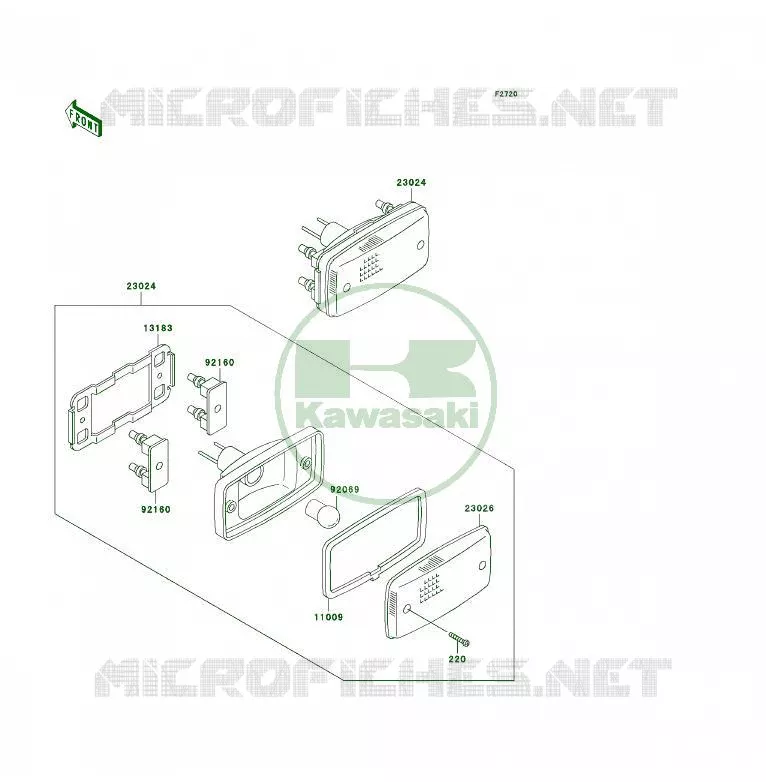 TAILIGHT(S) Kawasaki QUAD 400 1996 KLF400 4X4  KLF400-B4