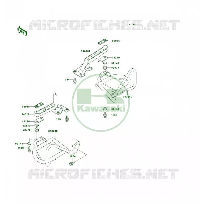 FOOTREST Kawasaki QUAD 400 1996 KLF400 4X4  KLF400-B4