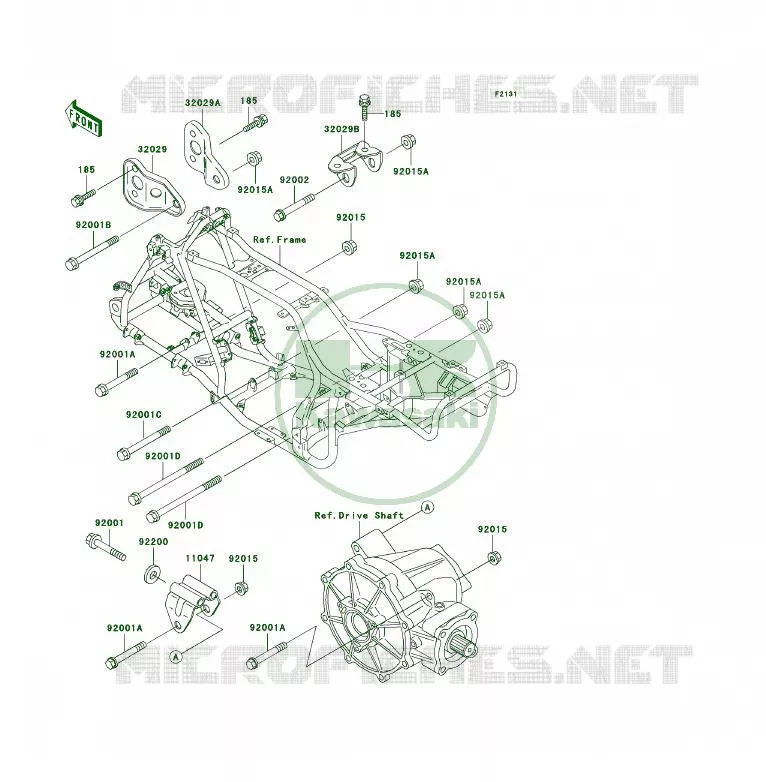 FRAME PARTS (COUVERTURE) Kawasaki QUAD 400 1996 KLF400 4X4  KLF400-B4