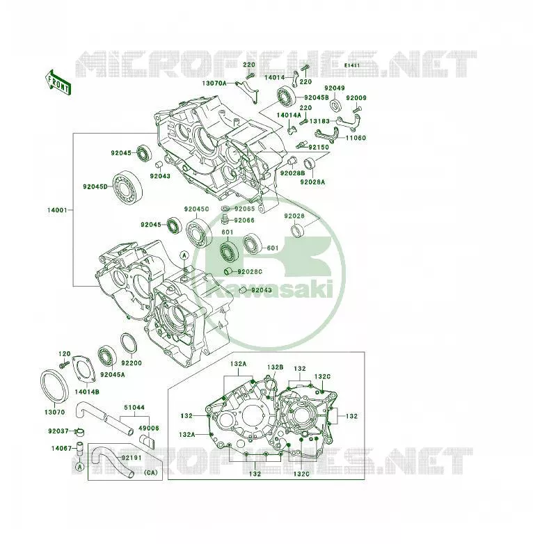 CRANKCASE(S) Kawasaki QUAD 400 1998 KLF400 4X4  KLF400-B6