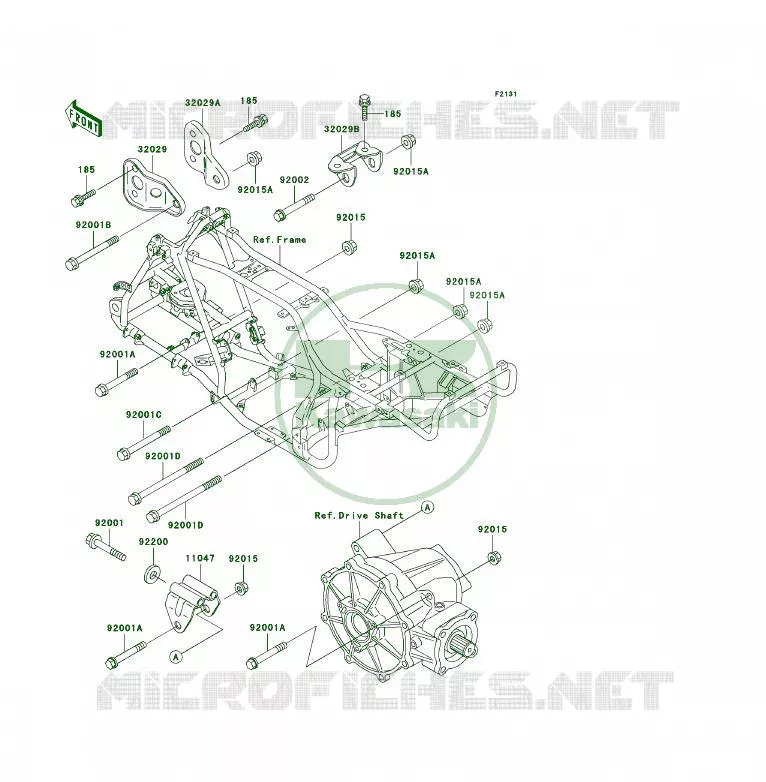 FRAME PARTS (COUVERTURE) Kawasaki QUAD 400 1998 KLF400 4X4  KLF400-B6