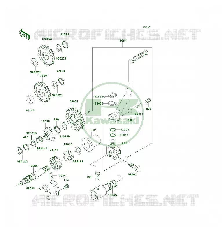KICK STARTER Kawasaki QUAD 400 1998 KLF400 4X4  KLF400-B6