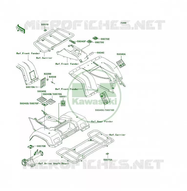 LABELS Kawasaki QUAD 400 1999 KLF400 4X4  KLF400-B7