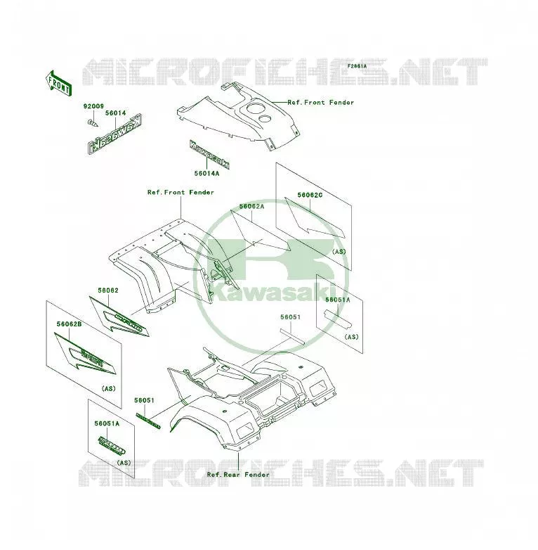 STICKER Kawasaki QUAD 400 1999 KLF400 4X4  KLF400-B7