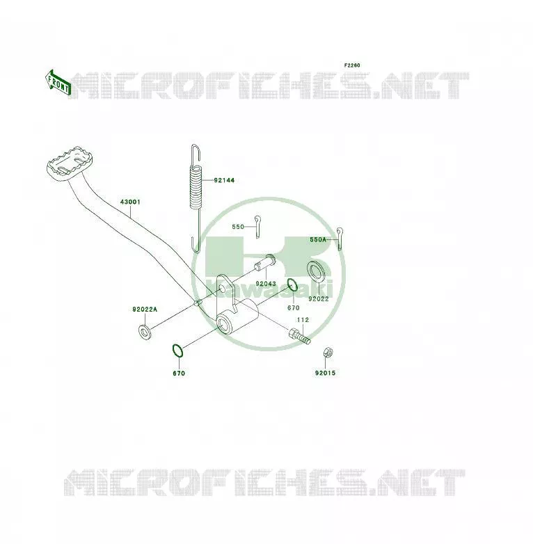 BRAKE PEDAL Kawasaki QUAD 400 1999 KLF400 4X4  KLF400-B7
