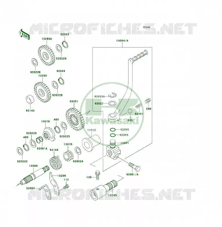 KICK STARTER Kawasaki QUAD 400 1999 KLF400 4X4  KLF400-B7