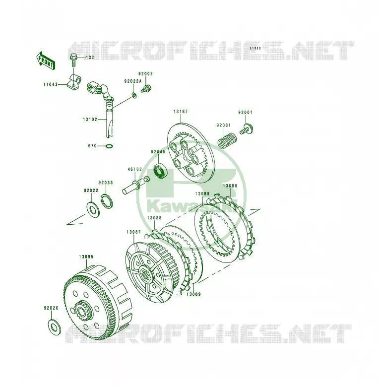 CLUTCH Kawasaki QUAD 250 2000 KSF250  KSF250-A14