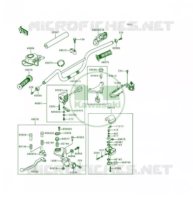HANDLEBAR Kawasaki QUAD 250 2000 KSF250  KSF250-A14