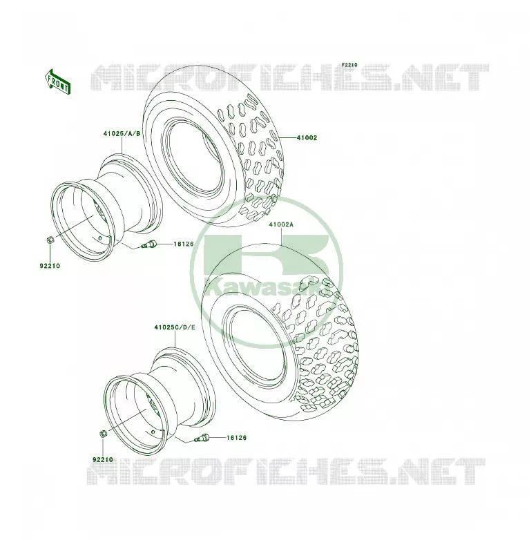 WHEELS - TIRES Kawasaki QUAD 250 2000 KSF250  KSF250-A14