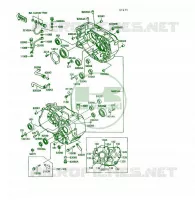 CRANKCASE(S) voor Kawasaki KSF250 1989