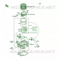 CYLINDER   PISTON  voor Kawasaki KSF250 1989