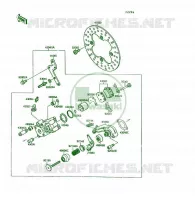 REAR BRAKE CALIPER voor Kawasaki KSF250 1989