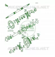 REAR HUB voor Kawasaki KSF250 1989
