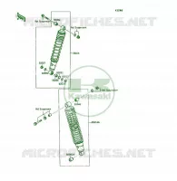 SUSPENSION   SHOCK ABSORBER voor Kawasaki KSF250 1989