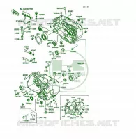 CRANKCASE(S) voor Kawasaki KSF250 1990