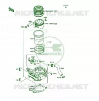 CYLINDER   PISTON  voor Kawasaki KSF250 1990