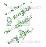 REAR HUB voor Kawasaki KSF250 1990