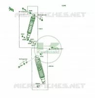 SUSPENSION   SHOCK ABSORBER voor Kawasaki KSF250 1990