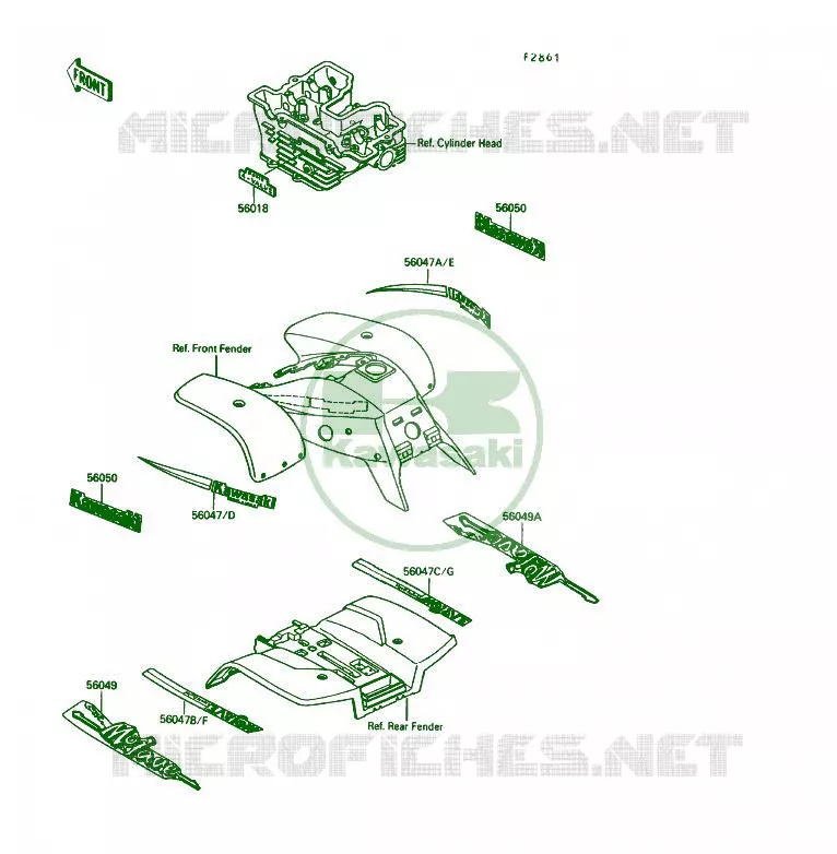 STICKER Kawasaki QUAD 250 1992 KSF250  KSF250-A6
