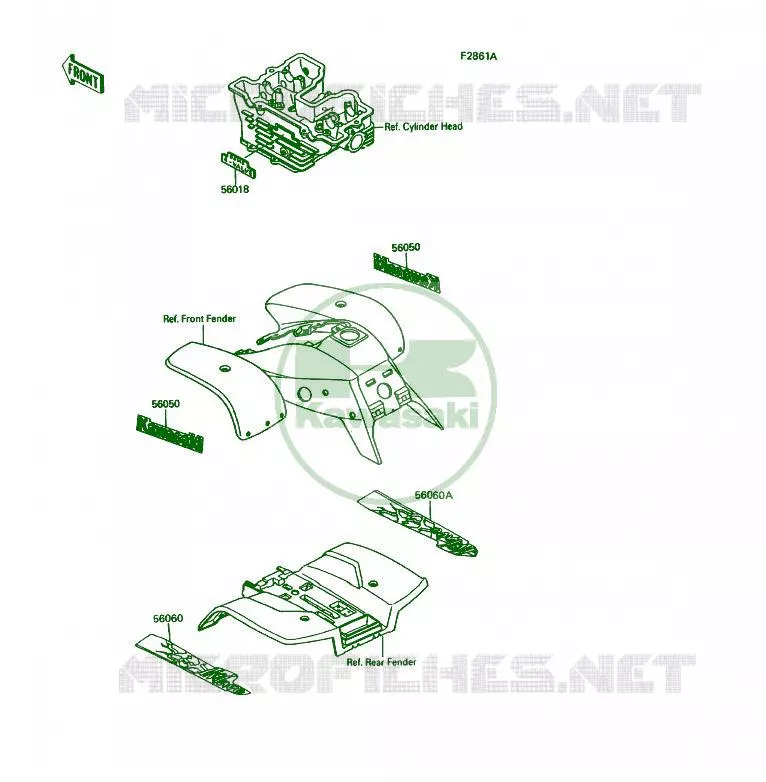 STICKER Kawasaki QUAD 250 1992 KSF250  KSF250-A6