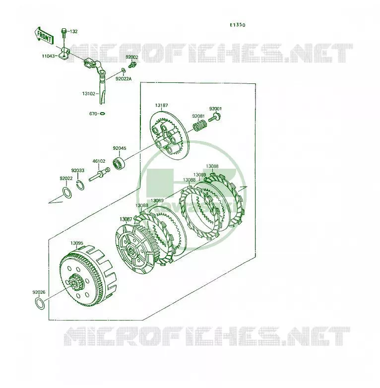 CLUTCH Kawasaki QUAD 250 1995 KSF250  KSF250-A9