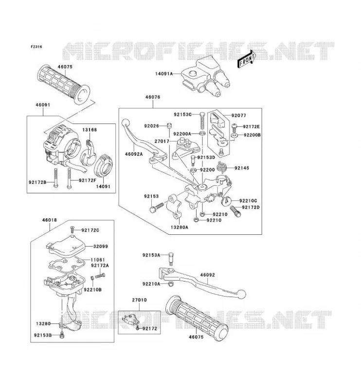 HANDLEBAR GRIP(-JSAAK47B32108571) Kawasaki QUAD 400 2003 KFX400  KSF400-A1