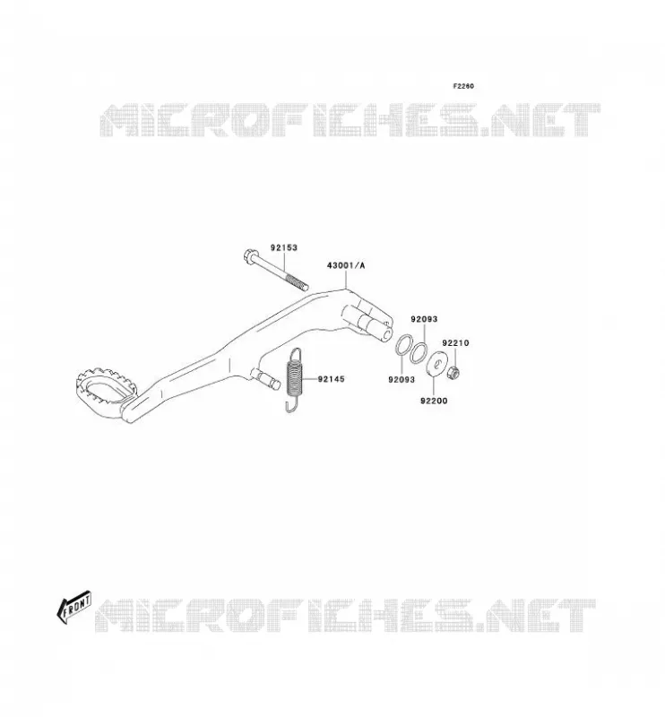 BRAKE PEDAL Kawasaki QUAD 400 2004 KFX400  KSF400-A2