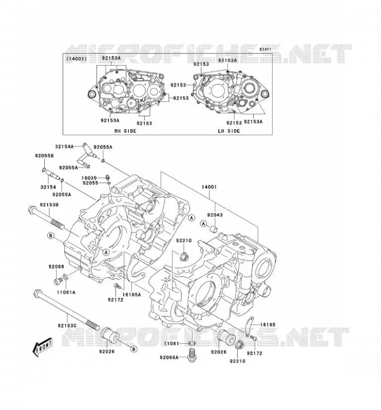 CRANKCASE(S) Kawasaki QUAD 400 2004 KFX400  KSF400-A2
