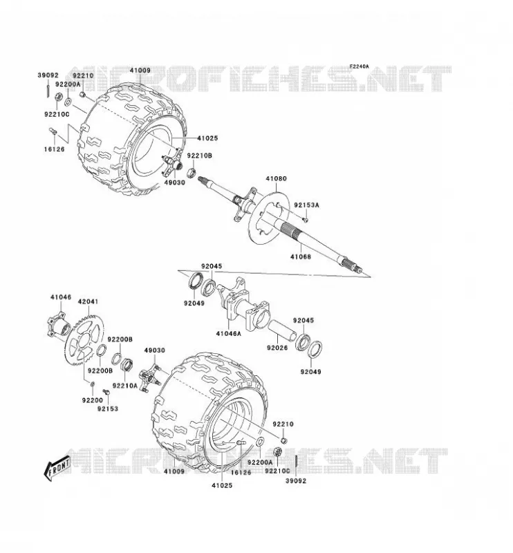 REAR HUB Kawasaki QUAD 400 2004 KFX400  KSF400-A2