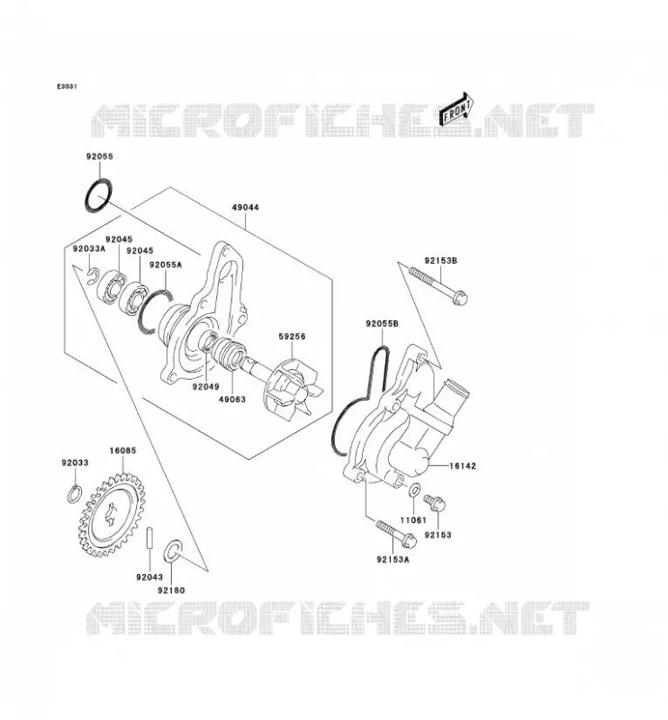 WATER PUMP Kawasaki QUAD 400 2004 KFX400  KSF400-A2