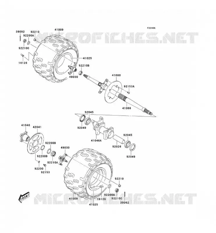 REAR HUB Kawasaki QUAD 400 2004 KFX400  KSF400-A2