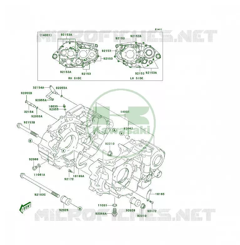 CRANKCASE(S) Kawasaki QUAD 400 2006 KFX400  KSF400A6F